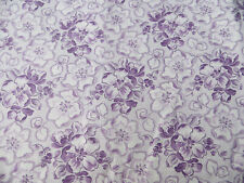 Fabric Vintage Floral Pattern Cotton Lavender  Flowers Unused German 47 