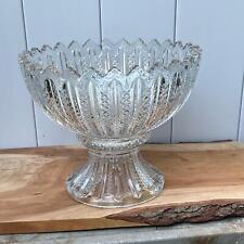 Antique EAPG Duncan & Miller Mardi Gras Punch Bowl & Stand picture