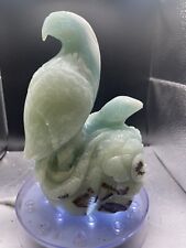 Rare Huge Over 7” Tall 1593g Blue Caribbean Calcite Eagle And Snake carving picture