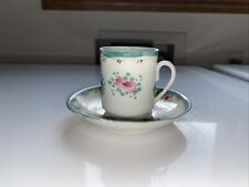 Vintage Hand Painted Multicolor Floral Demitasse Cup, Saucer Made Of Bone China picture