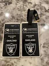 Vintage OAKLAND RAIDERS Northwest Airlines Luggage Tag Lot of 2 RARE NFL picture