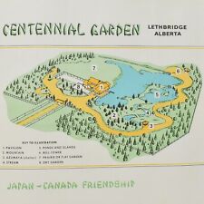1960s Nikka Yuko Centenial Garden Placemat Map Azumaya Lethbridge Alberta Canada picture
