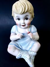 Large Vintage Bisque Ceramic Baby With Pacifier Figurine 8