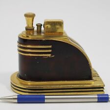 Art Deco Ronson Streamline Touch-Tip Lighter Tortise & Gold Trim 1930's Rare picture