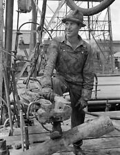 1939 Oil Field Worker, Kilgore, Texas Vintage Old Photo 8.5