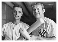 MICKEY MANTLE & ROGER MARRIS HOLDING BATS NEW YORK YANKEES 5X7 BASEBALL PHOTO picture