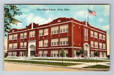 Alva OK-Oklahoma, Alva High School, Antique Vintage Souvenir Postcard picture