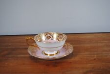 Vtg Paragon by Appointment  lite Pink Tea Cup & Saucer Rose Floral Heavy Gold picture