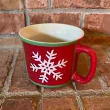 Sabatier Red Snowflake Tree Snowman Christmas Stoneware Large Mug picture