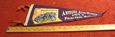 Vintage Souvenir Felt Pennant Antique Auto Museum Princeton MA Route 31 picture