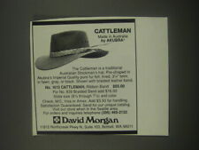 1991 David Morgan Cattleman Hat by Akubra Ad - Cattleman made in Australia picture