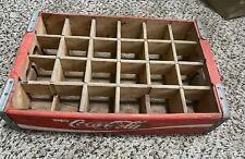 Vintage Coca-Cola Coke Red Wood 24 Bottle Crate Wooden Carrier picture