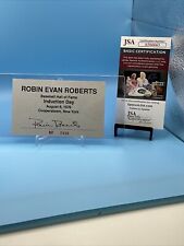 Robin Evan Roberts Signed 3x5 Card Philadelphia Phillies Autograph Auto Jsa picture