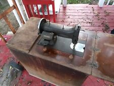 VIintage 1930s Domestic Rotary Dark Brown Cast Electric Sewing Machine W Cabinet picture