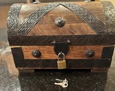 Small Pirates Wood Wooden Treasure Chest With Lock And Key picture