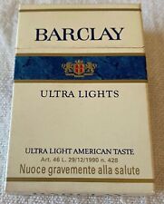 Vintage Barclay Ultra Lights Filters Cigarette Cigarettes Cigarette Paper Box picture
