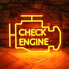 Check Engine Neon Light Sign, Garage LED Light Decor, Dimmable USB Neon Sign picture