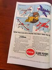 1975 VINTAGE 6X10 COMIC TOY PRINT AD FOR COX SURE FLYERS AIR-A-COBRA, SKYMASTER picture