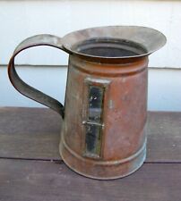 ANTIQUE COPPER OIL CAN FILLING GAS STATION GLASS VIEW GREAT PATINA A BARN FIND  picture