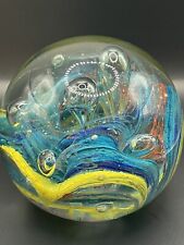 Dynasty Gallery Paperweight Heirlom Collectible Glass Multicolor Swirl picture