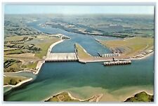 c1950's Ft. Randall Dam Spillway Surge Tanks Switch Yard South Dakota Postcard picture