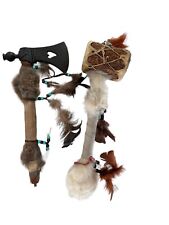 Authentic Metal Feathers Native American Tomahawk Set picture