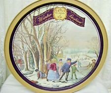 Large Victorian Currier and Ives Tin Box Winter Past Time 1994 Olive Can Company picture