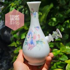 Vintage Ceramic Upcycled Girly Bong With Flower Details  picture
