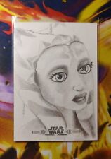 2021 Topps Star Wars Bounty Hunter AHSOKA TANO Sketch By Lindsey Greyling 1/1 picture
