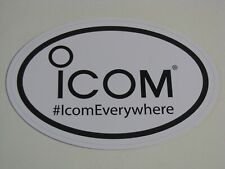 ICOM Ham Amateur Radio Car Window Decal Bumper Sticker White Black Oval 6