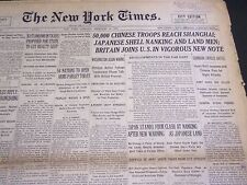 1932 FEBRUARY 2 NEW YORK TIMES - 50,000 CHINESE TROOPS REACH SHANGHAI - NT 4780 picture