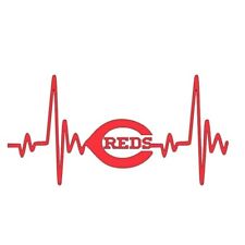 Cincinnati Reds Heartbeat Vinyl Decal Window Truck Sticker Laptop  picture