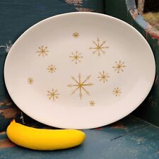 Vintage Royal China MCM Star Glow Gold 13 x 10 Platter  picture