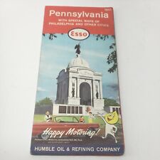 1961 Esso Humble Oil Pennsylvania Map Vintage Ephemera Collectibles picture