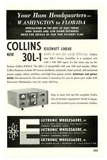 QST Ham Radio Mag. Ad COLLINS Model 30L-1 Kilowatt Linear Amplifier (8/61) picture