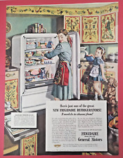 1949 Frigidaire Sat Evening Post Print Ad Refrigerator Colorful picture