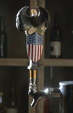 Ebros American Bald Eagle USA Flag Shield Novelty Beer Tap Handle Figurine picture