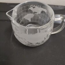 Vintage Nestle Cup Mug Etched Clear Glass World Globe Map picture