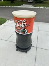 Vintage Coca Cola Stand Up Cooler With Drain Hose 45” Tall On Wheels  picture