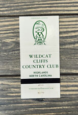 Vintage Wildcat Cliffs Country Club Highlands North Carolina Matchbook Cover Ad picture