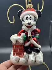 1997 Vintage Disney Christopher Radko Christmas Eve Mickey Santa Glass Ornament picture