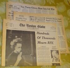 June 8 1968 Boston Globe Newspaper ROBERT KENNEDY Death, Dan Duryea Obituary picture