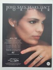 Sears Debeer's Woman's Face Hand Diamond Ring Earrings  1986 Vintage Print Ad picture