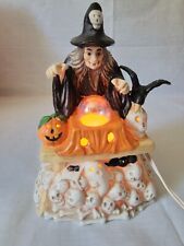 PRETTIQUE 1991 HALLOWEEN SAMANTHA THE WITCH SCULPTURE. LIGHT UP CRYSTAL BALL VTG picture