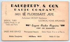 Daugherty & Cox Radio Tubes & Repairs Phonograph Postcard - St. Louis, MO HH picture