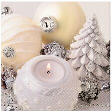 (2) Decoupage Paper Napkins Ivory Candle Ornaments Craft Luncheon Napkin - TWO picture