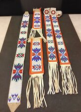 NICE HAND CRAFTED 4 PIECE BEADED NATIVE AMERICAN INDIAN HARNESS,BELT,&SIDE DRAGS picture