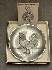 Vintage Wendell August Forge Rooster Mini Aluminum Plate 4.5 In. & Original Box picture