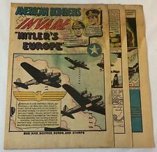 1943 six page cartoon story ~ AMERICAN BOMBERS IN EUROPE Ira C Baker,Carl Spaatz picture