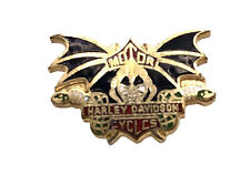 Harley Davidson vest Lapel PIN Skull Batwing Snake iron head shovelhead Jacket picture